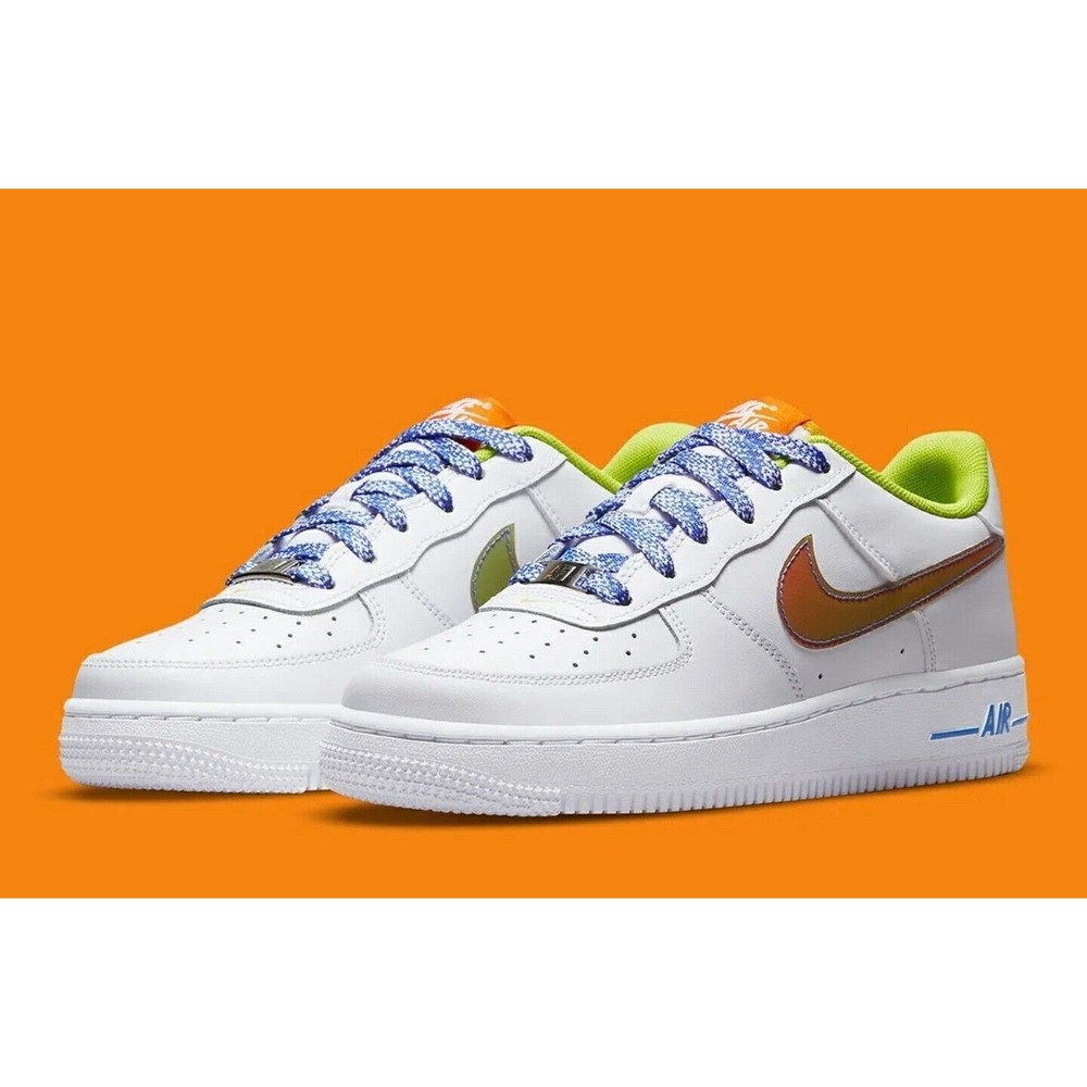 Nike Air Force 1 LV8 (GS) White/Multicolor-Medium Blue DQ7767-100 Unisex Youth's